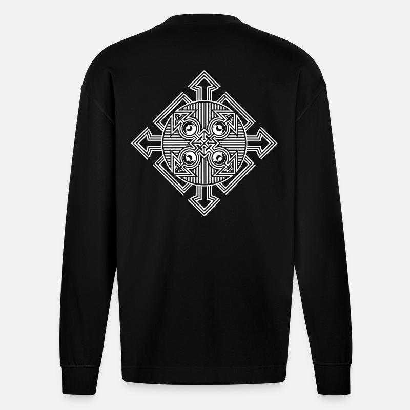Tekno 23 arrow speaker - Heavyweight Oversized Organic Langarmshirt Made in EU - SOLID BLACK