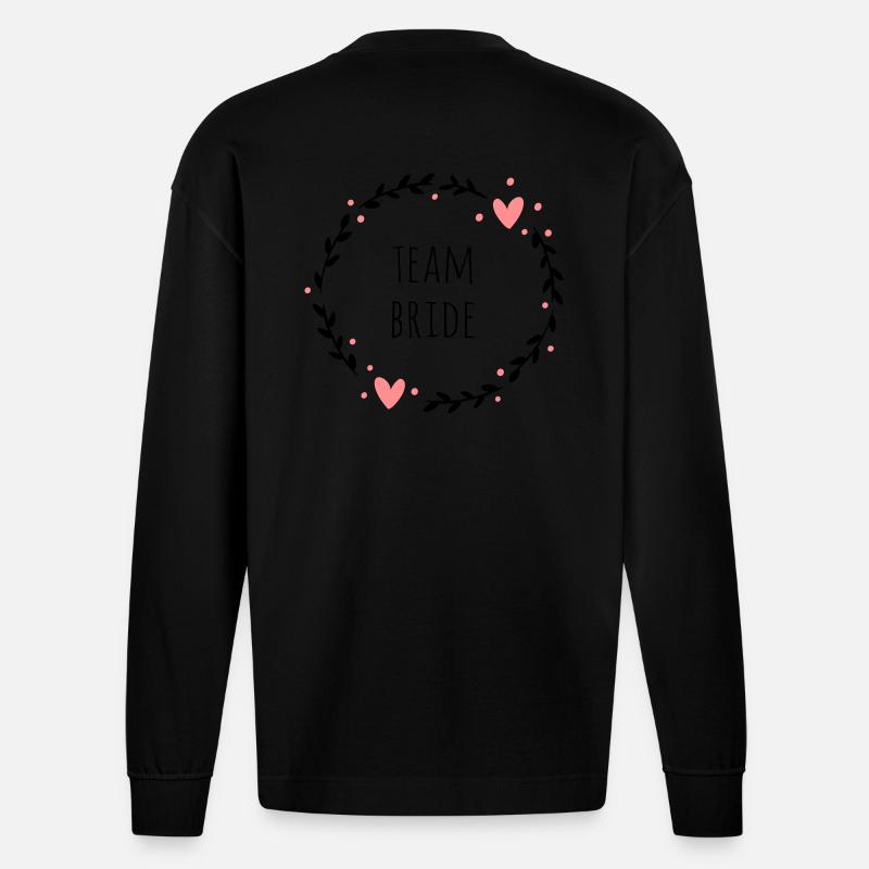 Team Bride | JGA - Heavyweight Oversized Organic Langarmshirt Made in EU - SOLID BLACK