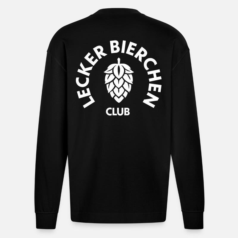 Lecker Bier - Heavyweight Oversized Organic Langarmshirt Made in EU - SOLID BLACK