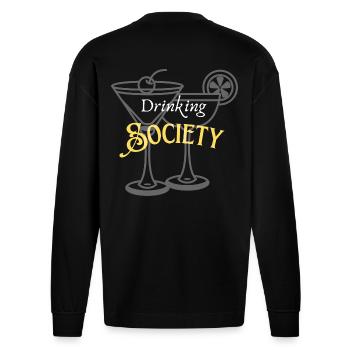 Drinking Society - Heavyweight Oversized Organic Langarmshirt Made in EU - SOLID BLACK - Hinten