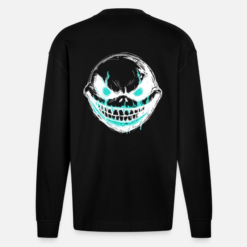 Attention vif - créature monstre - Manches longues bio épais oversize fabriqué en UE - SOLID BLACK