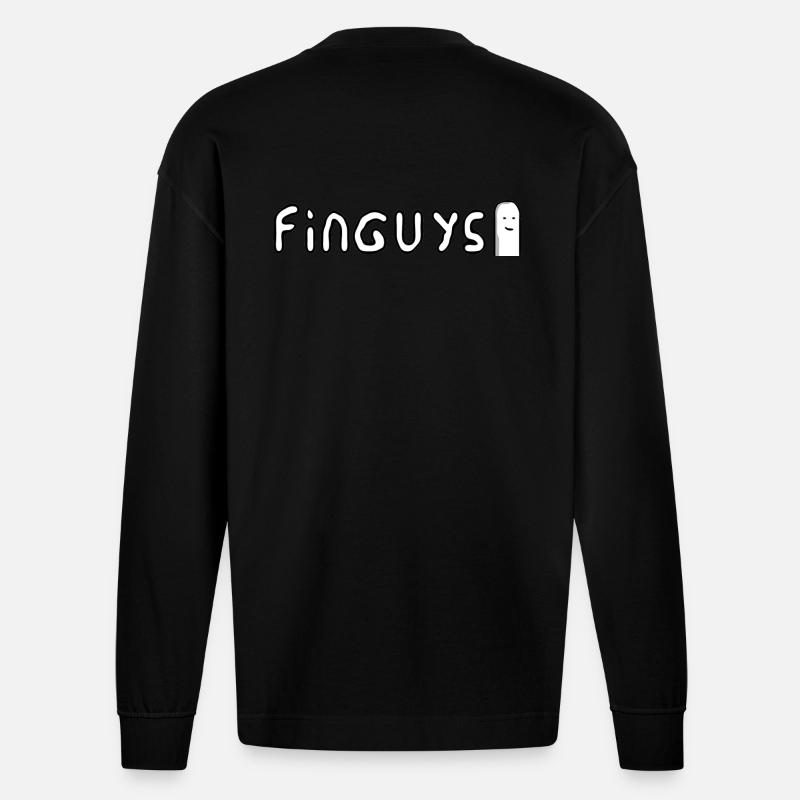 finguys - Manches longues bio épais oversize fabriqué en UE - SOLID BLACK