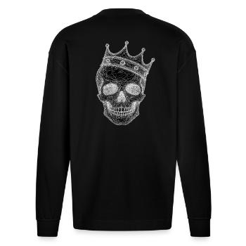 After Life - Royal Skull - Heavyweight Oversized Organic Longsleeve Shirt Made in EU - SOLID BLACK - Back