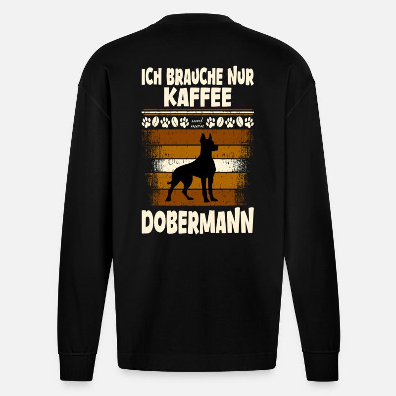 Dobermann - Heavyweight Oversized Organic Langarmshirt Made in EU - SOLID BLACK