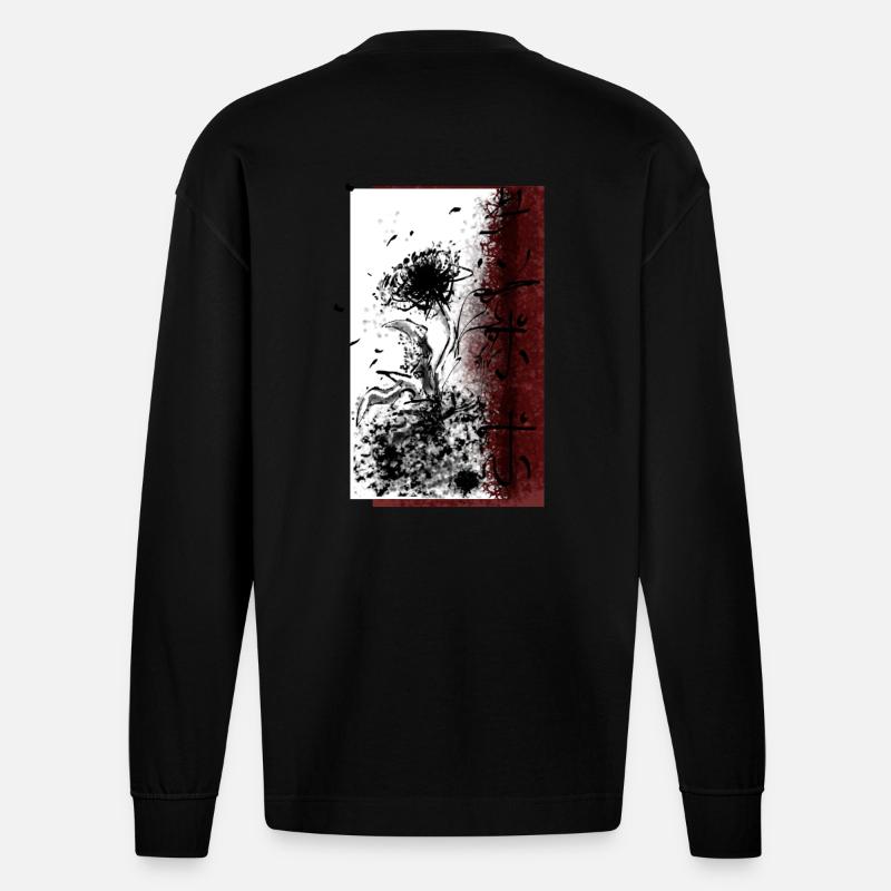 Löwenzahn - Heavyweight Oversized Organic Langarmshirt Made in EU - SOLID BLACK