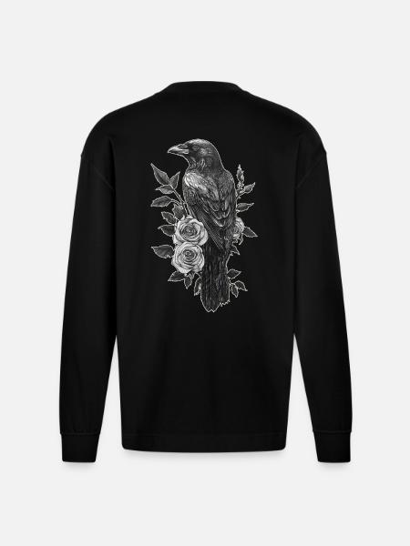 Raven - Heavyweight Oversized Organic Longsleeve Shirt Made in EU - SOLID BLACK