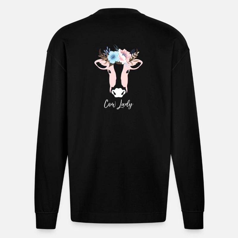 Rinderdame - Heavyweight Oversized Organic Langarmshirt Made in EU - SOLID BLACK