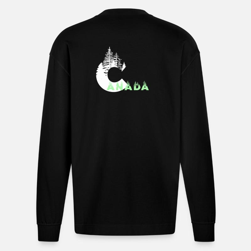 Kanada - Heavyweight Oversized Organic Langarmshirt Made in EU - SOLID BLACK