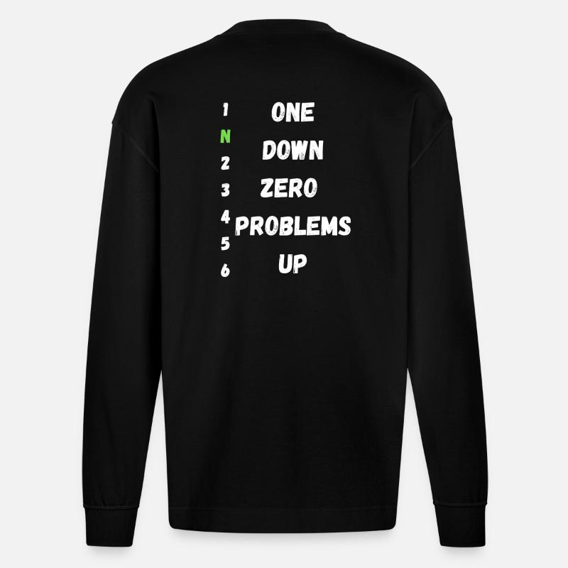 Un Down Zero Problèmes Up - Manches longues bio épais oversize fabriqué en UE - SOLID BLACK