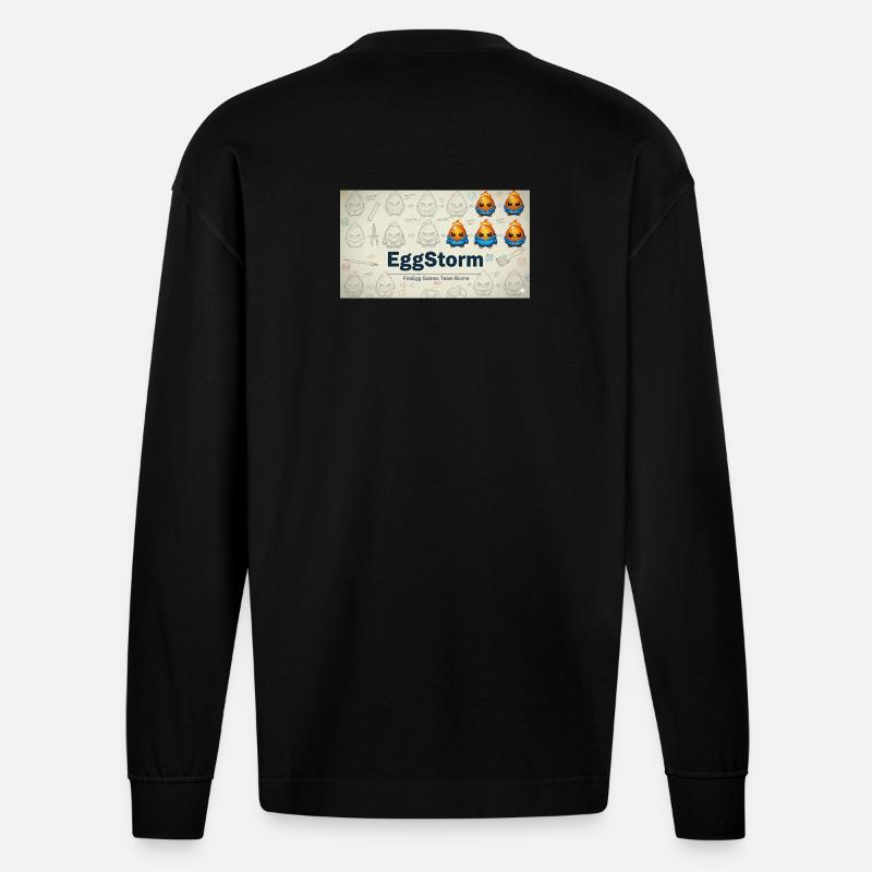 FireEgg Games Team - Heavyweight Oversized Organic Langarmshirt Made in EU - SOLID BLACK