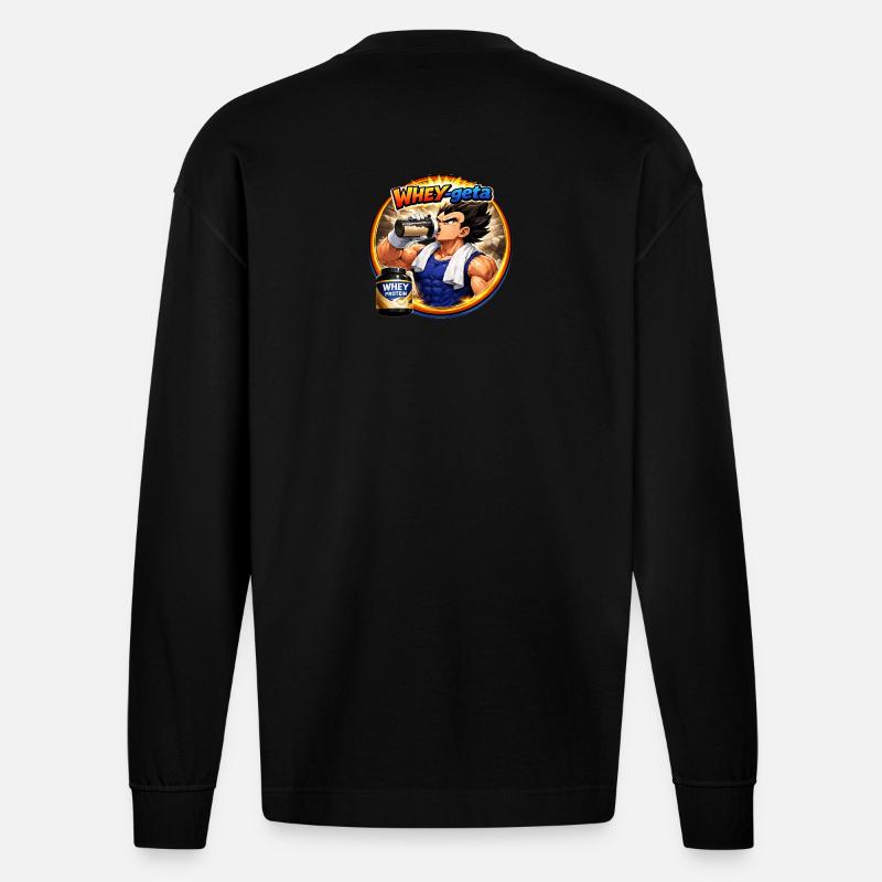 WHEYgeta - Heavyweight Oversized Organic Langarmshirt Made in EU - SOLID BLACK