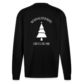 Nordmanntanne Fichte Weihnachtsbaumverkauf - Heavyweight Oversized Organic Langarmshirt Made in EU - SOLID BLACK - Hinten