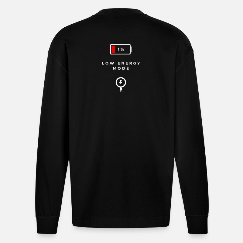 Graphismes en mode basse énergie - Manches longues bio épais oversize fabriqué en UE - SOLID BLACK