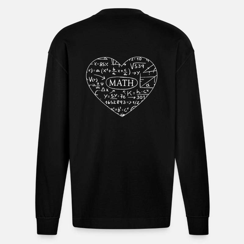 Math math love mathematicians - Heavyweight Oversized Organic Longsleeve Shirt Made in EU - SOLID BLACK