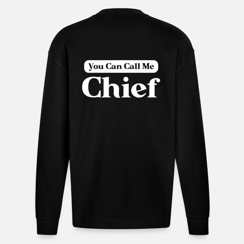 Chefkoch Geschenk Spruch Küchenchef - Heavyweight Oversized Organic Langarmshirt Made in EU - SOLID BLACK