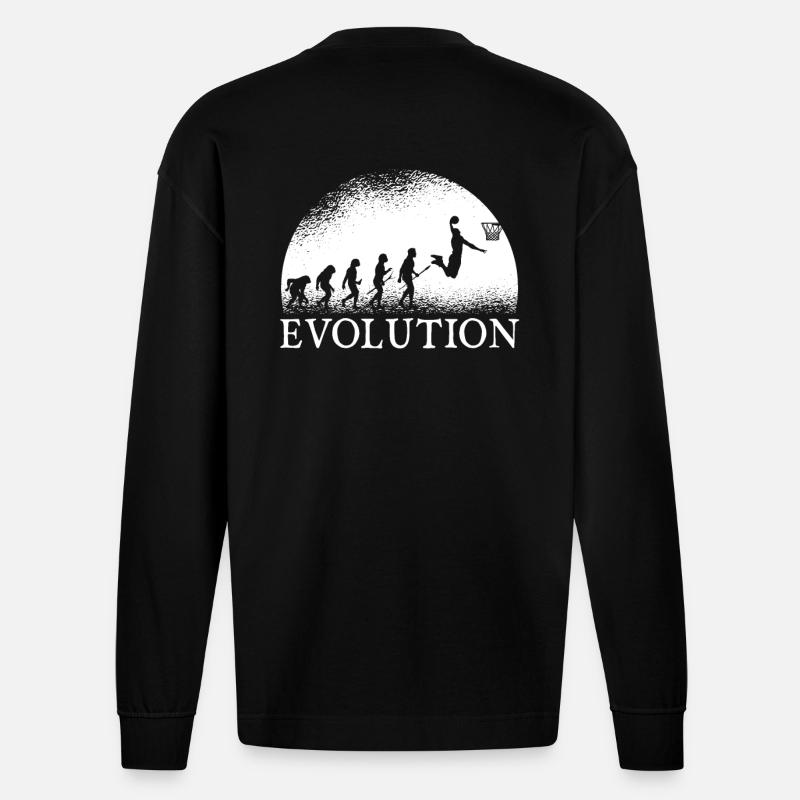 Basketball Evolution - Manches longues bio épais oversize fabriqué en UE - SOLID BLACK