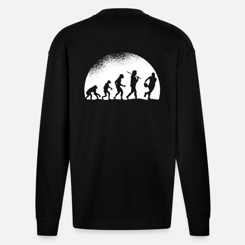 Evolution Rugby - Manches longues bio épais oversize fabriqué en UE - SOLID BLACK