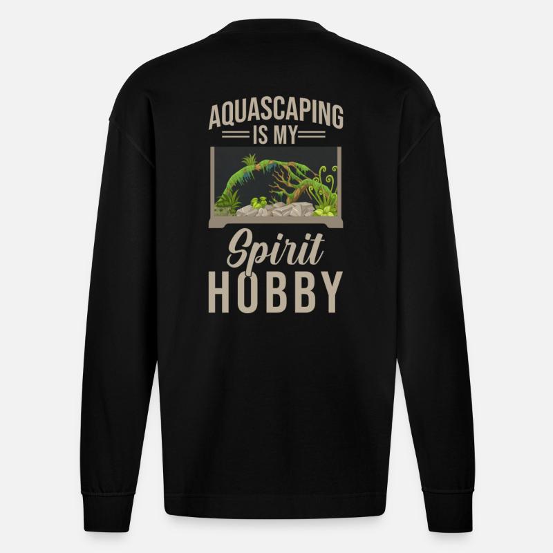 Aquascaping - Heavyweight Oversized Organic Langarmshirt Made in EU - SOLID BLACK