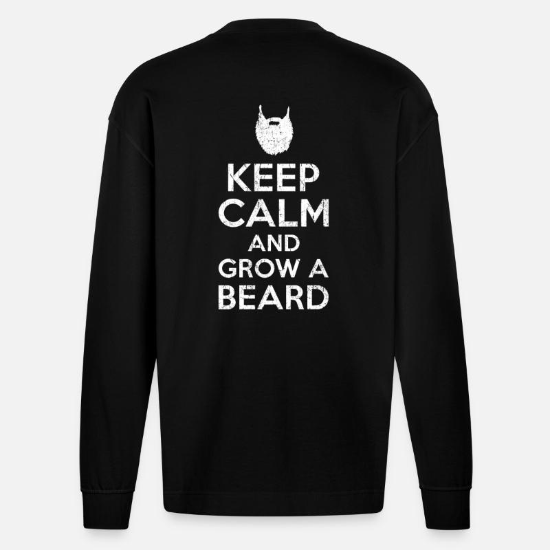 Keep calm Bart - Manches longues bio épais oversize fabriqué en UE - SOLID BLACK