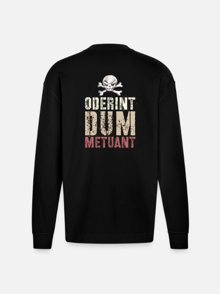 Oderent dum Metuant - Manches longues bio épais oversize fabriqué en UE - SOLID BLACK