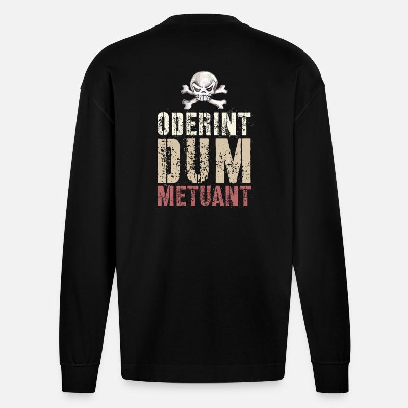Oderent dum Metuant - Manches longues bio épais oversize fabriqué en UE - SOLID BLACK