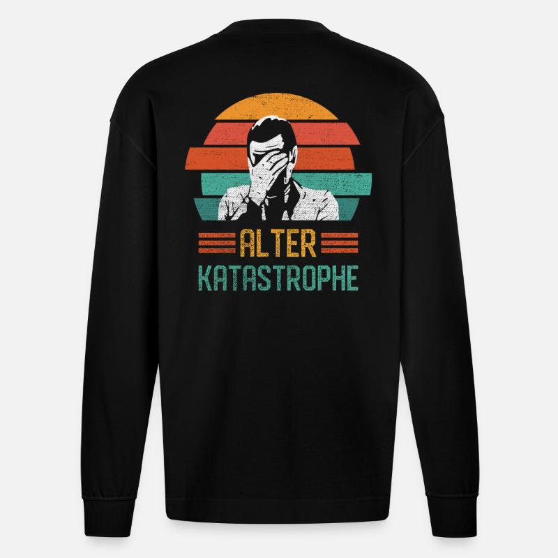 Alter Katastrophe - Heavyweight Oversized Organic Langarmshirt Made in EU - SOLID BLACK