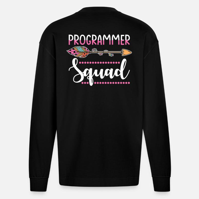 Programmer Group Women Team - Heavyweight Oversized Organic Longsleeve Shirt Made in EU - SOLID BLACK