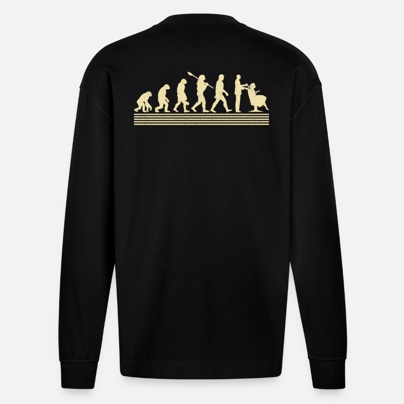 Friseur Evolution - Heavyweight Oversized Organic Langarmshirt Made in EU - SOLID BLACK