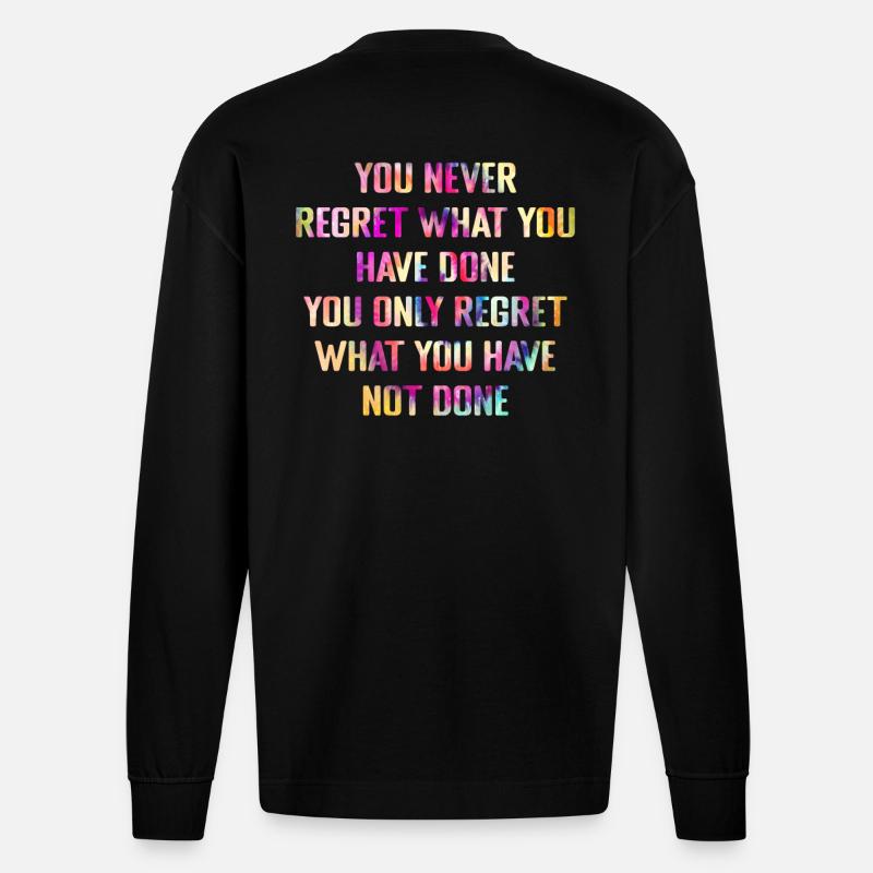 Inspiration Spruch - Heavyweight Oversized Organic Langarmshirt Made in EU - SOLID BLACK