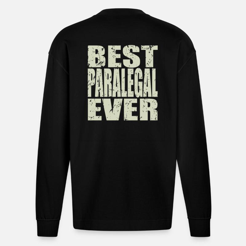 Best Rechtsanwaltsfachangestellte ever - Heavyweight Oversized Organic Langarmshirt Made in EU - SOLID BLACK