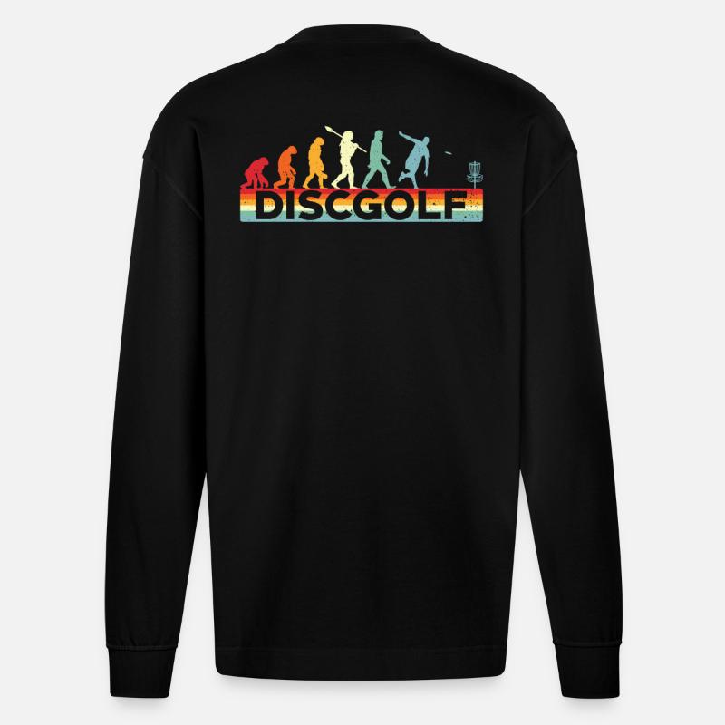 Disc Golf Evolution Disc Golf - Heavyweight Oversized Organic Longsleeve Shirt Made in EU - SOLID BLACK