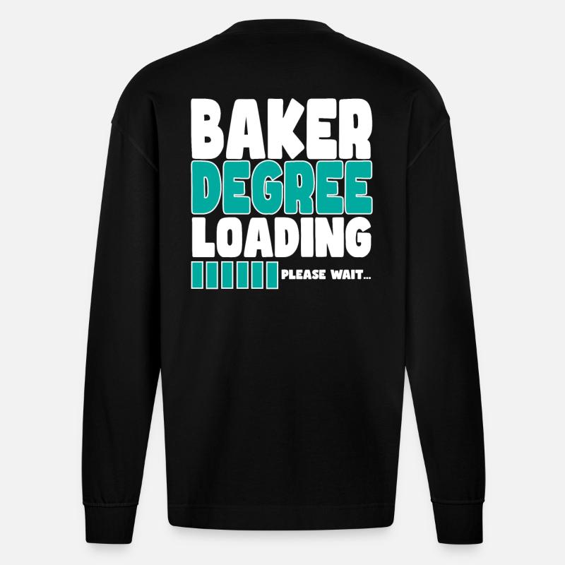 Baker invites training - Heavyweight Oversized Organic Longsleeve Shirt Made in EU - SOLID BLACK