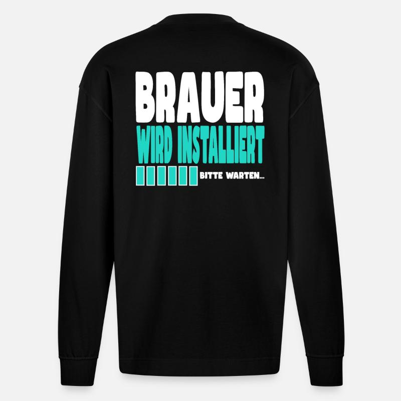 Brauer wird installiert - Heavyweight Oversized Organic Langarmshirt Made in EU - SOLID BLACK
