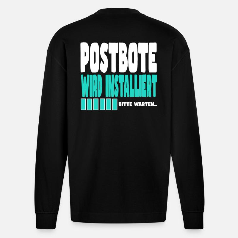Postbote wird installiert - Heavyweight Oversized Organic Langarmshirt Made in EU - SOLID BLACK