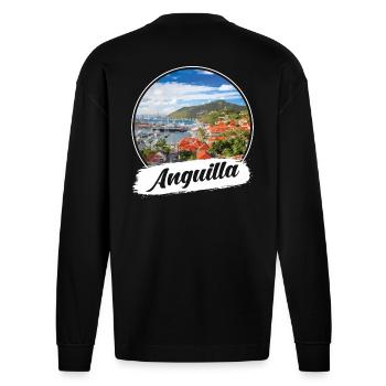 Souvenir d’Anguilla - Manches longues bio épais oversize fabriqué en UE - SOLID BLACK - Dos