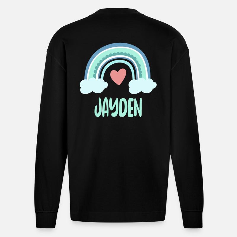 Jayden Nom Rainbow Baby - Manches longues bio épais oversize fabriqué en UE - SOLID BLACK