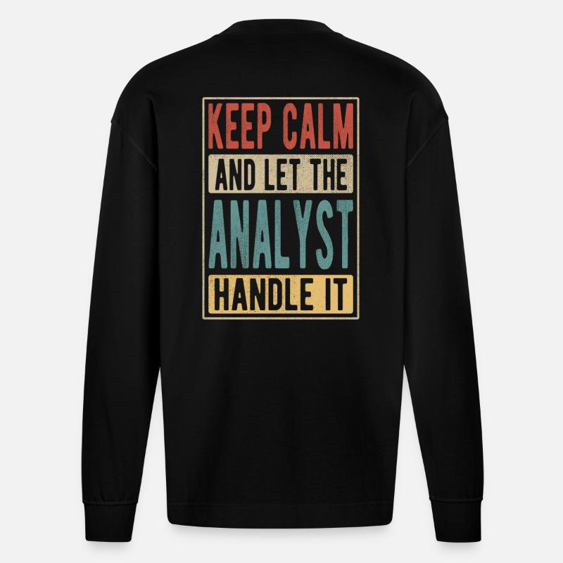 Analytiker Retro Geschenk - Heavyweight Oversized Organic Langarmshirt Made in EU - SOLID BLACK