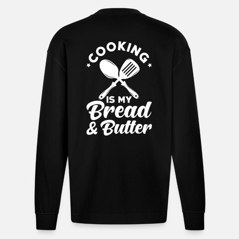 Chef Chef Cuisine Culinaire - Manches longues bio épais oversize fabriqué en UE - SOLID BLACK