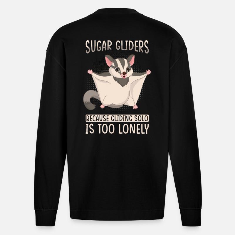 Sugar Glider Spruch - Heavyweight Oversized Organic Langarmshirt Made in EU - SOLID BLACK