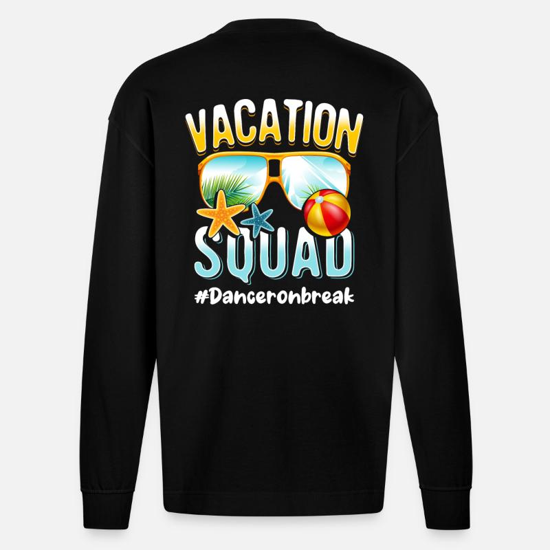 Dancer Vacation Squad #Danceronbreak - Heavyweight Oversized Organic Longsleeve Shirt Made in EU - SOLID BLACK