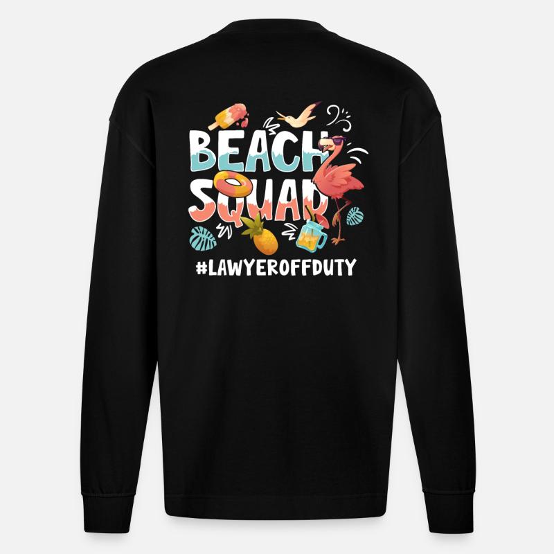 Avocat Vacation Beach Group - Manches longues bio épais oversize fabriqué en UE - SOLID BLACK