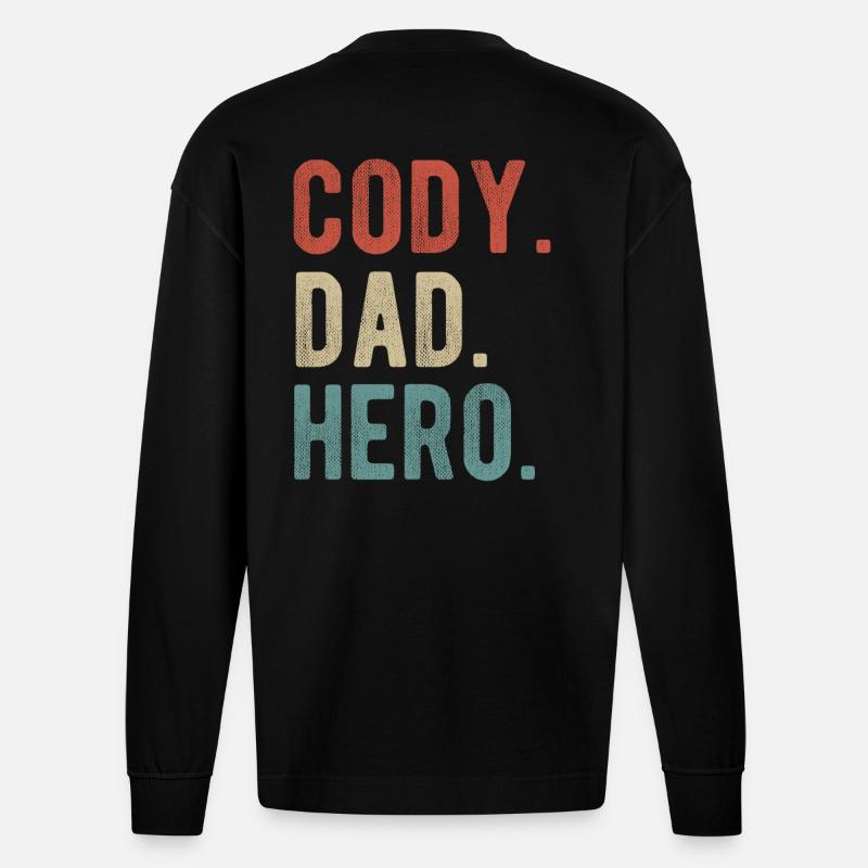 Cody Dad Held - Heavyweight Oversized Organic Langarmshirt Made in EU - SOLID BLACK