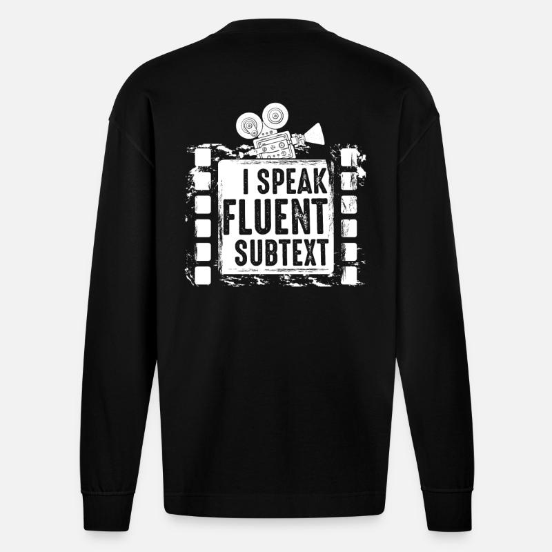 Dialogue Dissector Scénariste - Manches longues bio épais oversize fabriqué en UE - SOLID BLACK