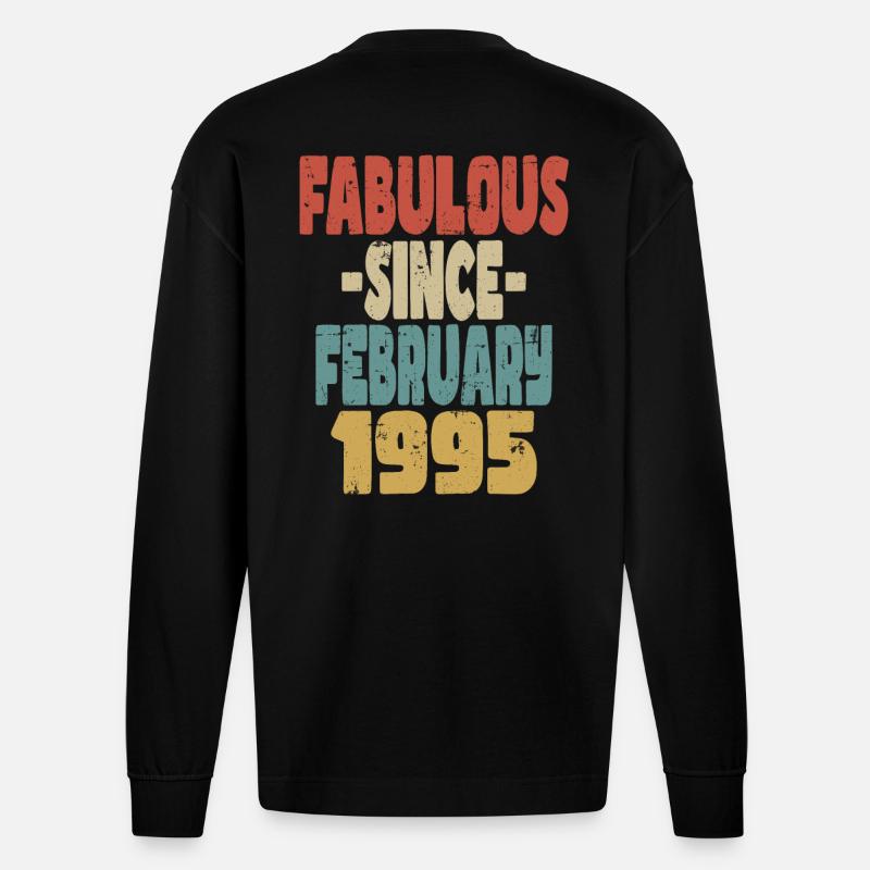 Fabelhafter Februar 1995 - Heavyweight Oversized Organic Langarmshirt Made in EU - SOLID BLACK