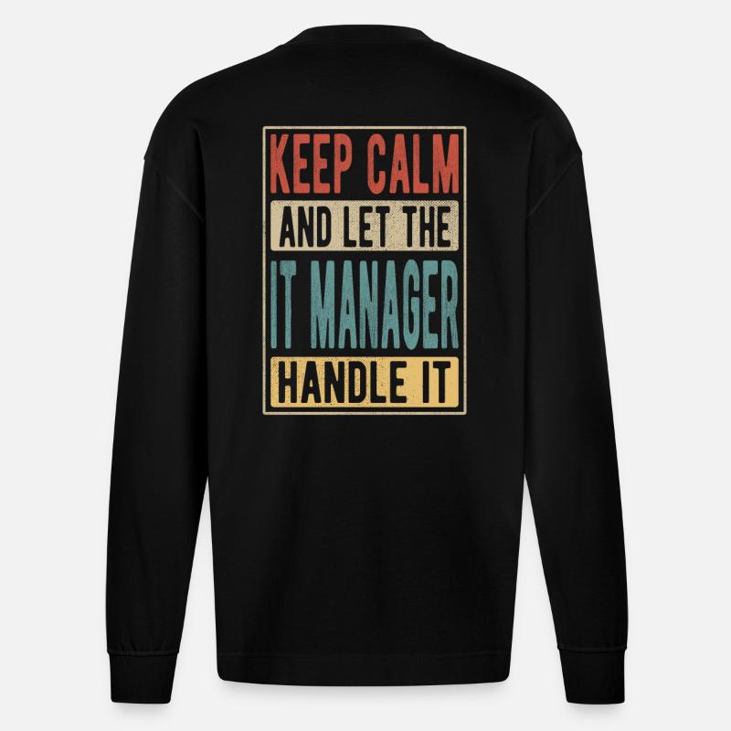 IT-Manager Retro-Geschenk - Heavyweight Oversized Organic Langarmshirt Made in EU - SOLID BLACK