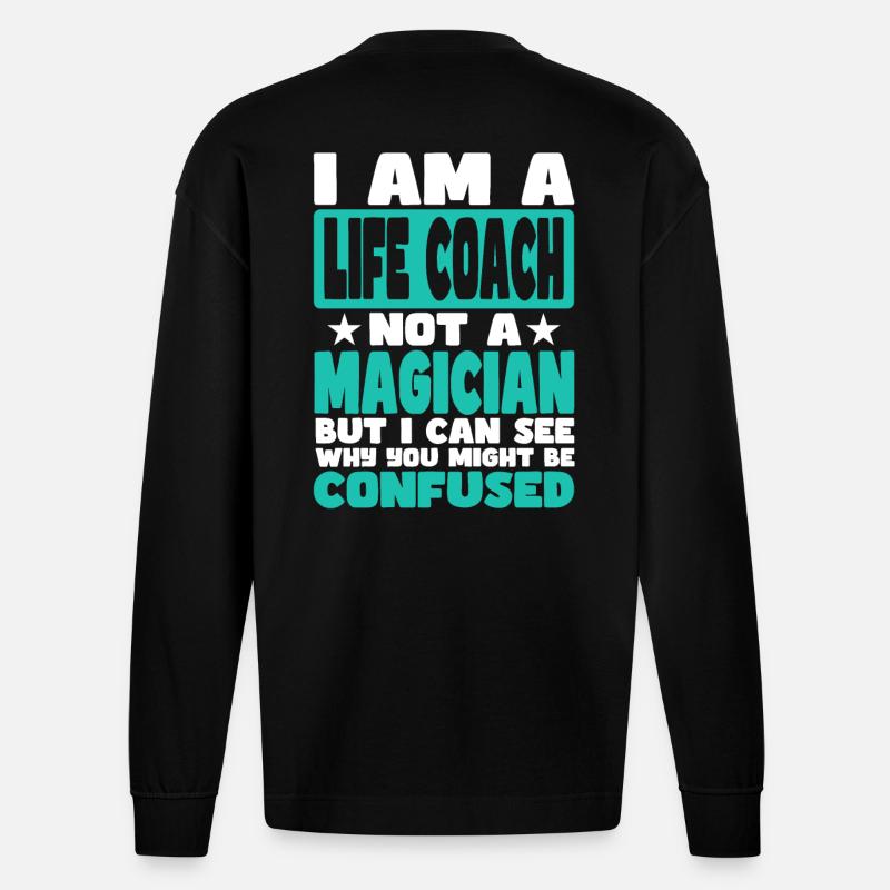 Lebensberater - Heavyweight Oversized Organic Langarmshirt Made in EU - SOLID BLACK