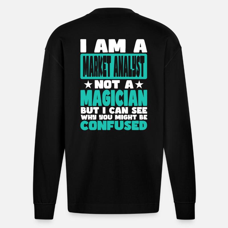 Analyste de marché - Manches longues bio épais oversize fabriqué en UE - SOLID BLACK