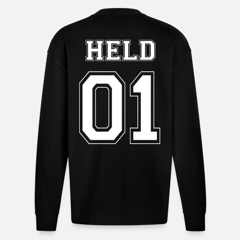 HELD 01 - White Edition - Heavyweight Oversized Organic Langarmshirt Made in EU - SOLID BLACK