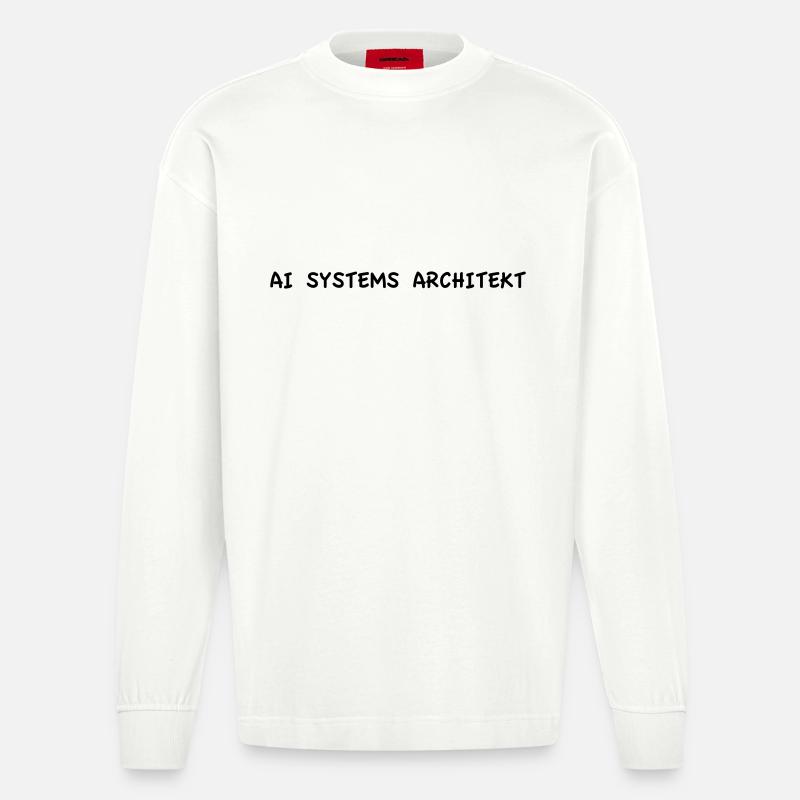 AI Systems Architekt - Heavyweight Oversized Organic Langarmshirt Made in EU - OFF WHITE