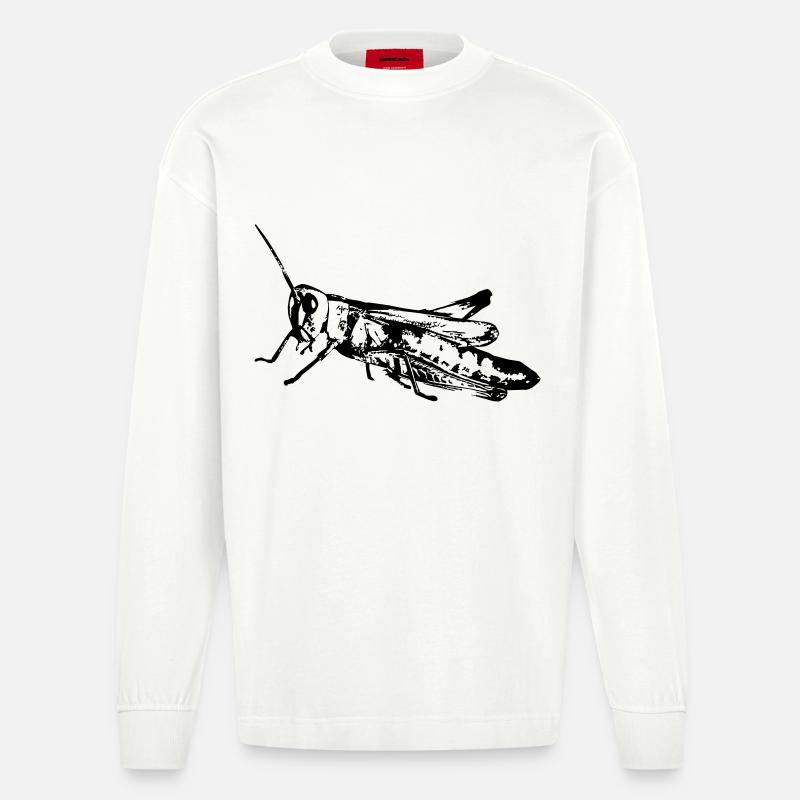 Grasshopper / Grashüpfer - Heavyweight Oversized Organic Langarmshirt Made in EU - OFF WHITE